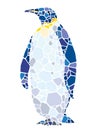 Ã£ÆâÃ£ÆÂªÃ£ÆÂ³Ã£ÆËBlue Penguin Illustration Composed Of Mosaic Pieces Isolated On A White Background. Royalty Free Stock Photo